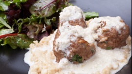 Andrew Shults - Beef meatballs over lemon risotto with parmigiano-reggiano cream sauce