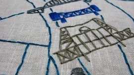 Katrina Emery - Embroidered Map of Portland, Oregon